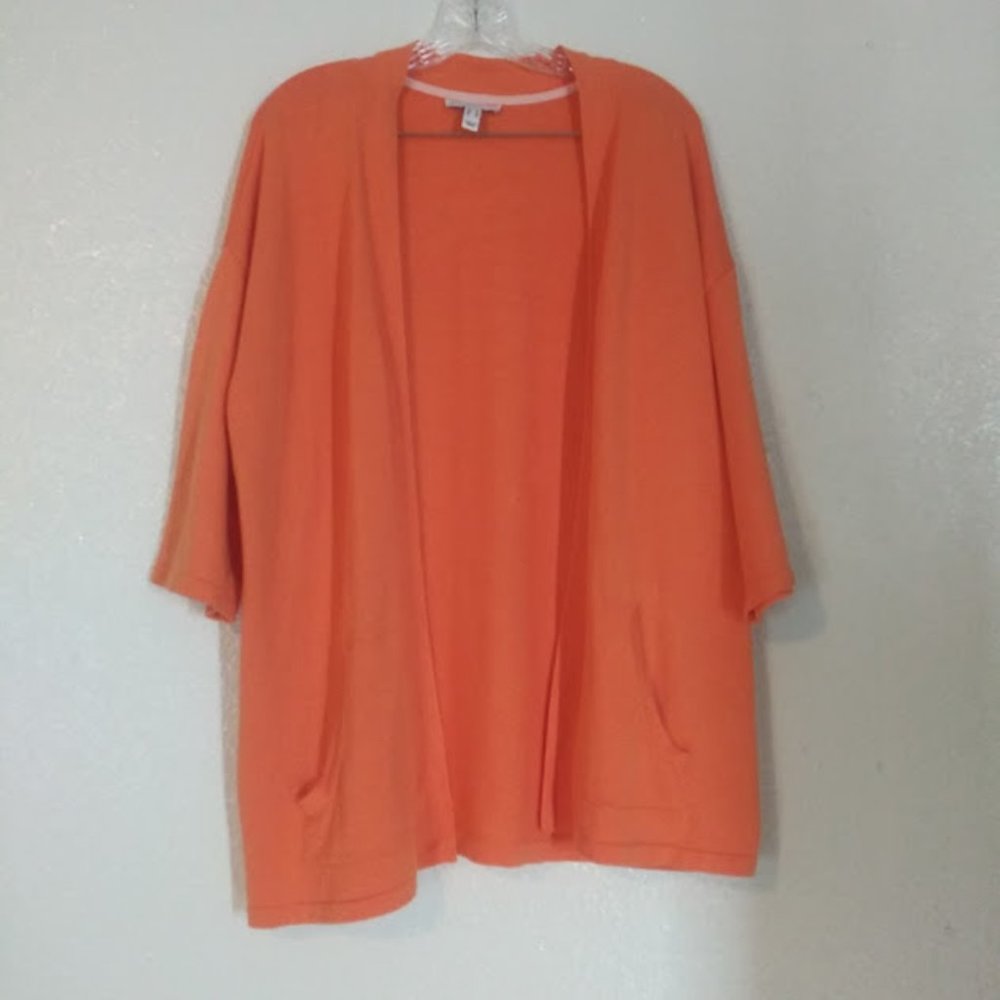 Isaac Mizrahi Live! women's size S orange cardigan sweater